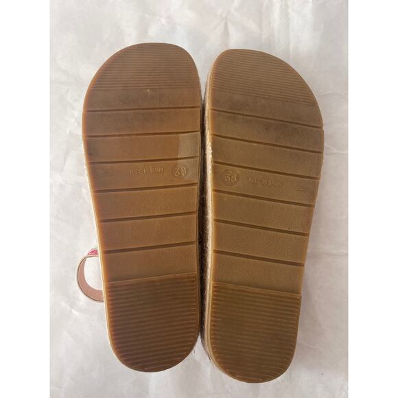 Love Shack Fancy Manebi Floral Open Toe Summer Sandal Size 38 Size 8 US - Picture 8 of 11